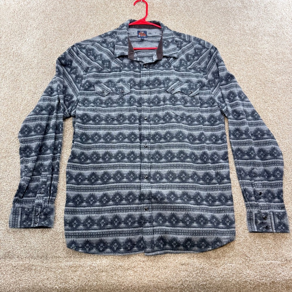 Moonshine Spirit Brad Paisley Mens XXL Grey Aztec Western Pearl Shirt Cowboy